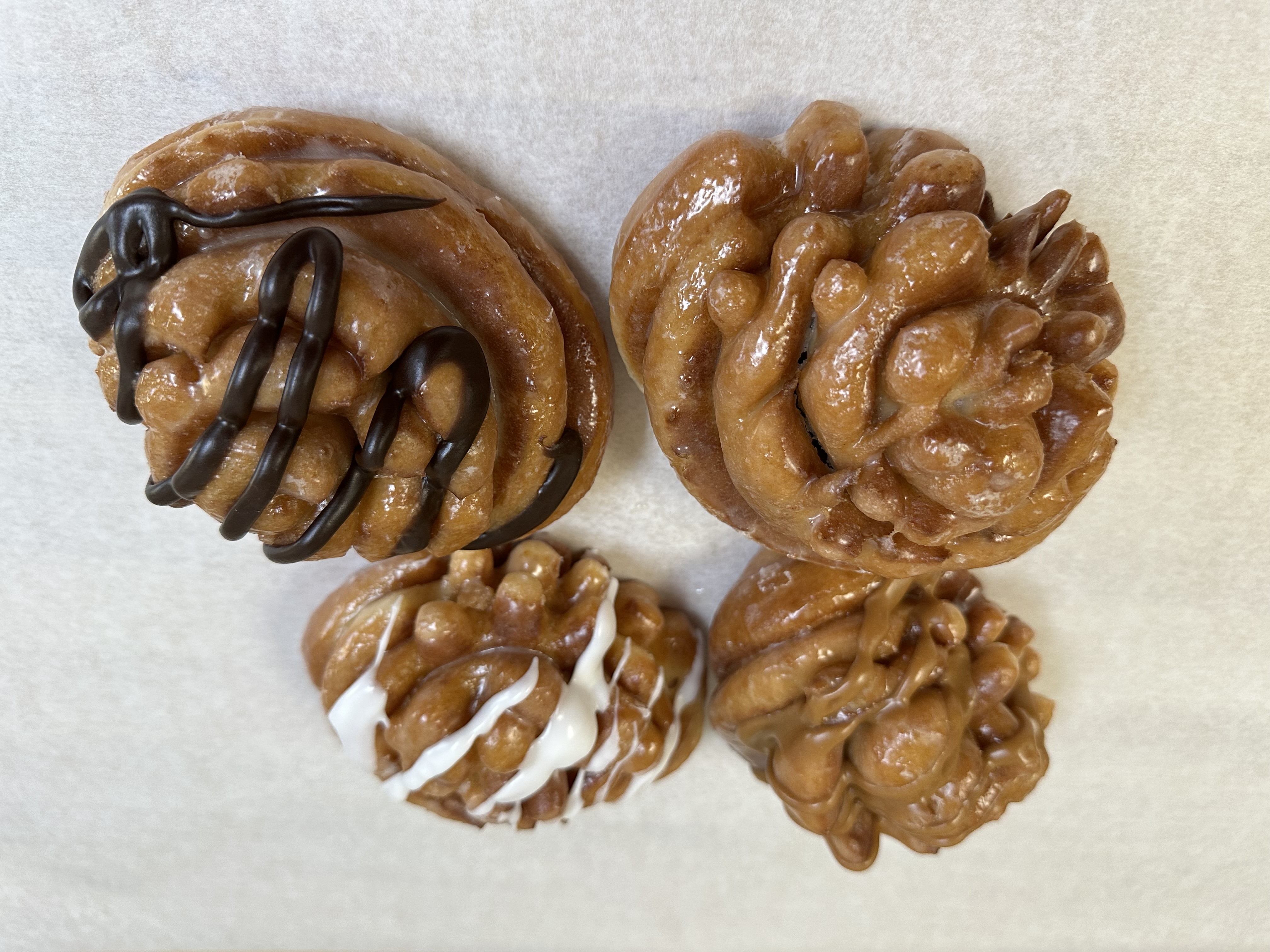 Pinecone donuts with crumb coating